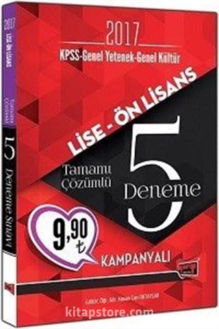 2017 KPSS Lise Önlisans Tamamı Çözümlü 5 Deneme