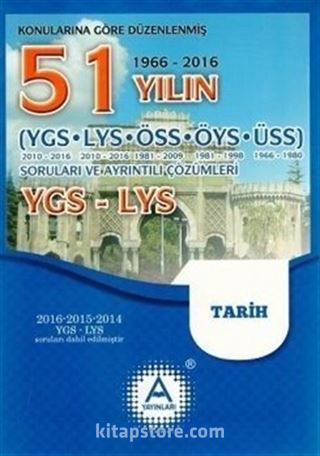 YGS - LYS Tarih 51 Yılın Çıkmış Soruları