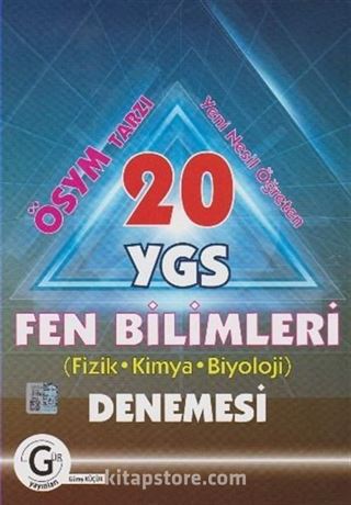 20 YGS Fen Bilimleri Denemesi (Fizik-Kimya-Biyoloji)