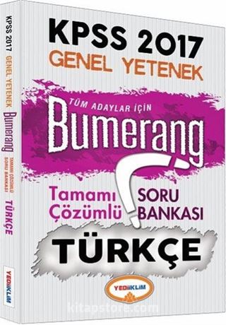 2017 KPSS Genel Yetenek Bumerang Türkçe Tamamı Çözümlü Soru Bankası