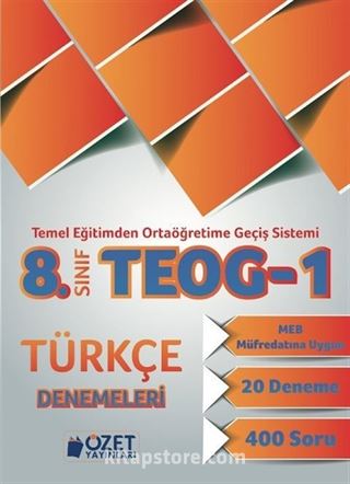 8. Sınıf TEOG 1 Türkçe Denemeleri 20 Deneme