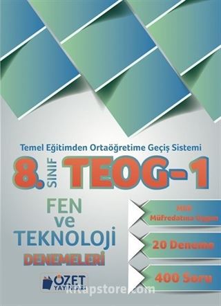 8. Sınıf TEOG 1 Fen ve Teknoloji Denemeleri 20 Deneme