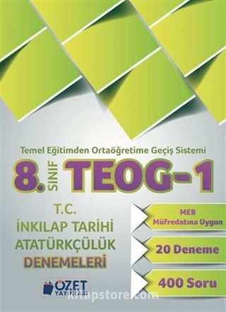 8. Sınıf TEOG 1 İnkılap Tarihi Atatürkçülük Denemeleri 20 Deneme