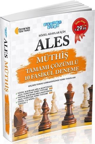 ALES Sözel Adaylar İçin Müthiş Tamamı Çözümlü 10 Fasikül Deneme