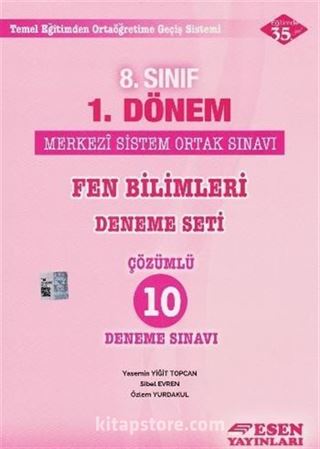 8. Sınıf 1. Dönem Fen Bilimleri Deneme Seti Çözümlü 10 Deneme Sınavı