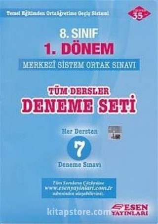 8. Sınıf 1. Dönem Tüm Dersler Deneme Seti Her Dersten 7 Deneme Sınavı