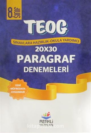 8. TEOG 1 Sınavlara Hazırlık Okula Yardımcı 20x30 Paragraf Denemeleri