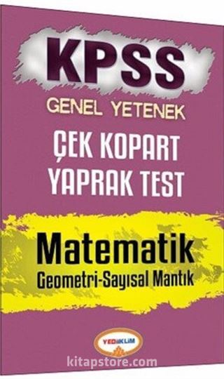 2017 KPSS Genel Yetenek Matematik Çek Kopart Yaprak Test