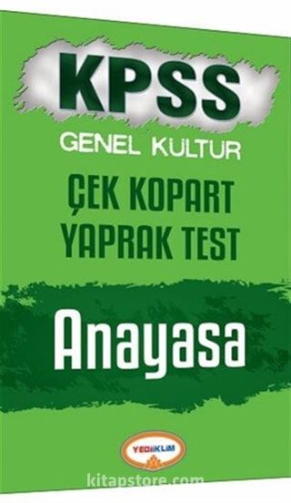 2017 KPSS Genel Kültür Anayasa Çek Kopart Yaprak Test