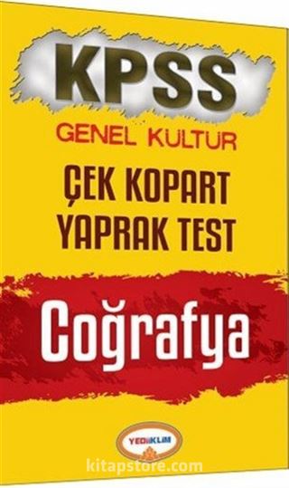 2017 KPSS Genel Kültür Coğrafya Çek Kopart Yaprak Test