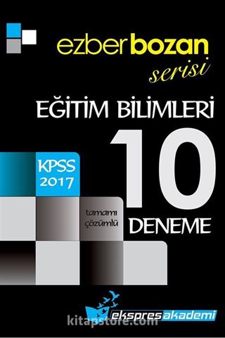 2017 KPSS Eğitim Bilimleri Ezberbozan Serisi Tamamı Çözümlü 10 Deneme