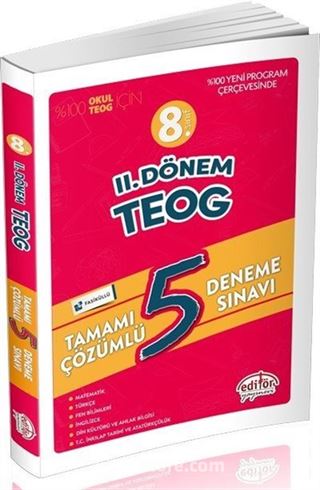 8. Sınıf 2. Dönem TEOG Tamamı Çözümlü 5 Deneme Sınavı