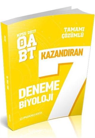 2017 ÖABT Biyoloji Öğretmenliği Tamamı Çözümlü 7 Deneme