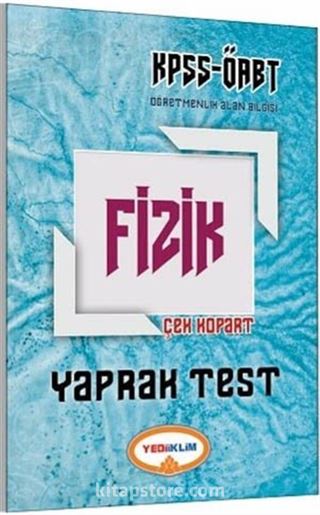 2017 KPSS ÖABT Fizik Çek Kopart Yaprak Test