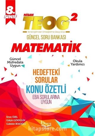 8. Sınıf Nisan TEOG 2 Matematik Güncel Soru Bankası Konu Özetli