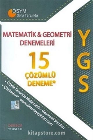 YGS Matematik-Geometri Denemeleri 15 Çözümlü Deneme