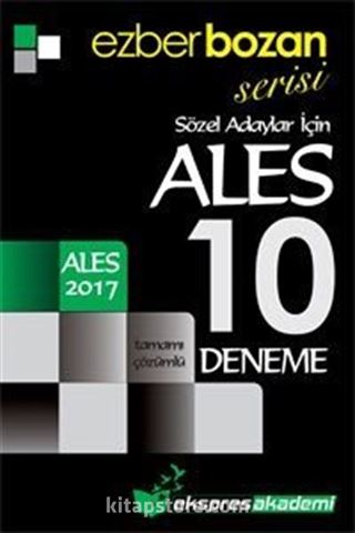 2017 ALES Ezberbozan Serisi Sözel Adaylar İçin Tamamı Çözümlü 10 Deneme