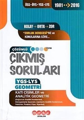 YGS-LYS Geometri (Katı Cisimler ve Analitik Geometri) Çıkmış Soruları