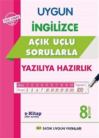 8. Sınıf İngilizce Açık Uçlu Sorularla Yazılıya Hazırlık