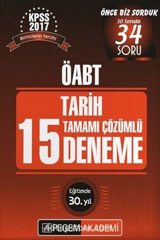 2017 KPSS ÖABT Tarih Tamamı Çözümlü 15 Deneme