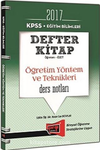 2017 KPSS Eğitim Bilimleri Defter Kitap Öğretim Yöntem ve Teknikleri Ders Notları