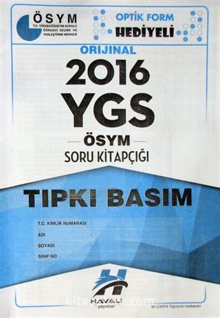 2016 YGS ÖSYM Soru Kitapçığı Tıpkı Basım