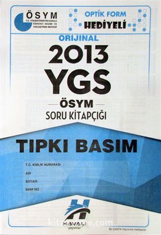 2013 YGS ÖSYM Soru Kitapçığı Tıpkı Basım