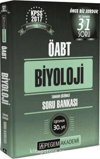 2017 KPSS ÖABT Biyoloji Tamamı Çözümlü Soru Bankası