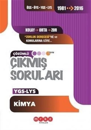 YGS LYS Kimya Çözümlü Çıkmış Sorular 1981-2016