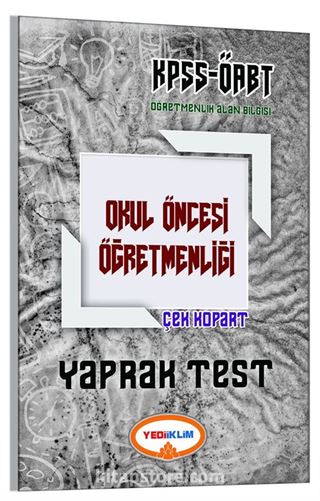 2017 KPSS-ÖABT Okul Öncesi Öğretmenliği Çek Kopart Yaprak Test