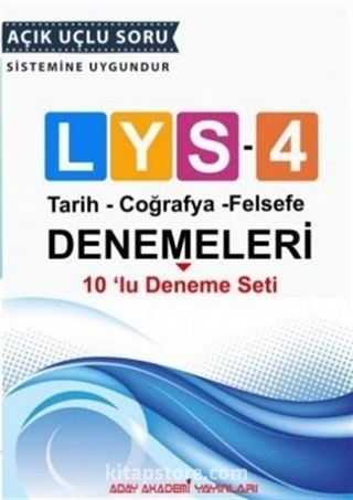 LYS 4 Denemeleri Tarih-Coğrafya-Felsefe 10'lu Deneme Seti