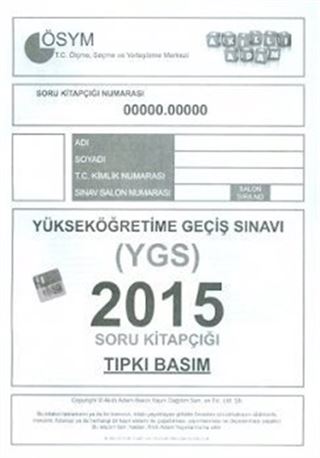 YGS 2015 Soru Kitapçığı (Tıpkı Basım)