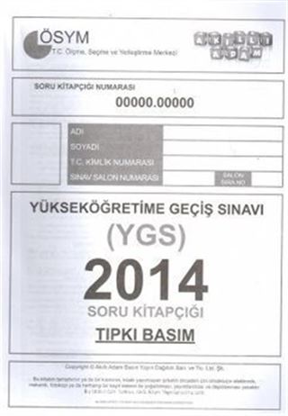 YGS 2014 Soru Kitapçığı (Tıpkı Basım)