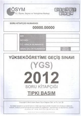 YGS 2012 Soru Kitapçığı (Tıpkı Basım)