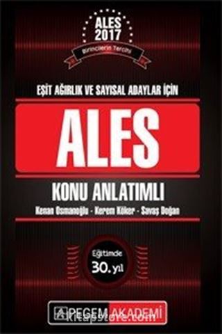 2017 ALES Eşit Ağırlık ve Sayısal Adaylar için Konu Anlatımlı