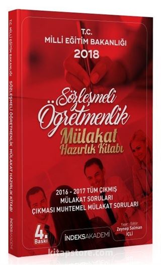 İndeks Akademi Yayınları 2018 Sözleşmeli Öğretmenlik Mülakat Hazırlık Kitabı