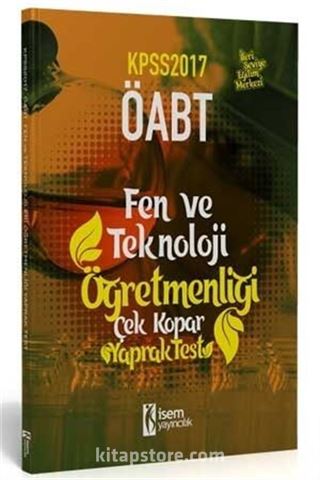 2017 KPSS ÖABT Fen ve Teknoloji Öğretmenliği Çek Kopar Yaprak Test