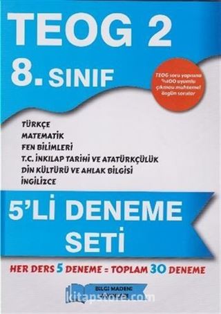 8. Sınıf TEOG 2 5'li Deneme Seti