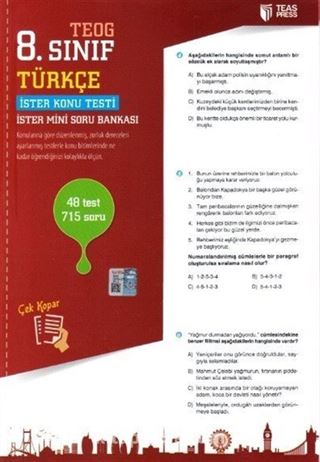 8. Sınıf TEOG Türkçe Yaprak Test Çek Kopar