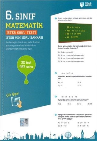 6. Sınıf Matematik Yaprak Test Çek Kopar