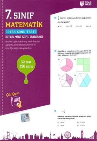 7. Sınıf Matematik Yaprak Test Çek Kopar