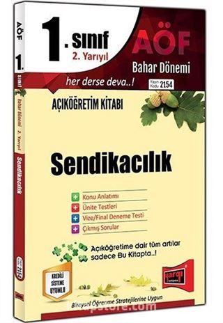 1. Sınıf 2. Yarıyıl Sendikacılık (Kod:2154)