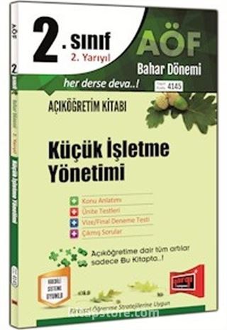 2. Sınıf 4. Yarıyıl Küçük İşletme Yönetimi Bahar Dönemi (Kod:4145)