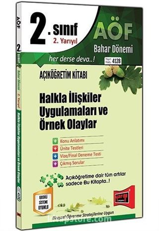 2. Sınıf 4. Yarıyıl Halkla İlişkiler Uygulamaları ve Örnek Olayları Bahar Dönemi (Kod:4128)