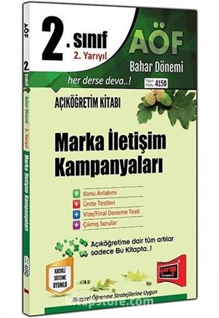 2. Sınıf 4. Yarıyıl Marka İletişim Kampanyaları Bahar Dönemi (Kod:4150)