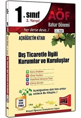 1. Sınıf 2. Yarıyıl Dış Ticaretle İlgili Kurumlar ve Kuruluşlar Bahar Dönemi (Kod:2112)