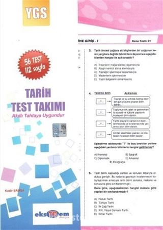 YGS Tarih Test Takımı Çek Kopar