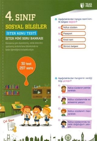 4. Sınıf Sosyal Bilgiler Yaprak Test Çek Kopar