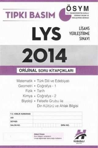 2014 LYS Tıpkı Basım Orjinal Soru Kitapçıkları