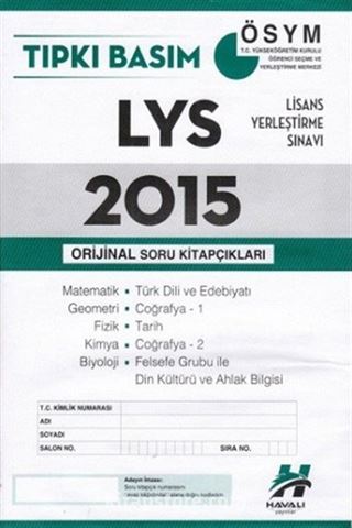 2015 LYS Tıpkı Basım Orjinal Soru Kitapçıkları